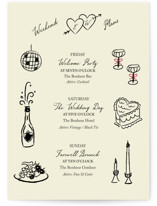 Vintage Lovers Wedding Weekend Itinerary Cards