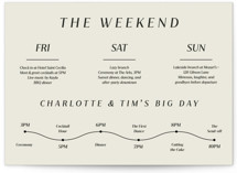 Big plans Wedding Weekend Itinerary Cards