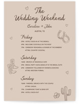 Desert Dreams Wedding Weekend Itinerary Cards