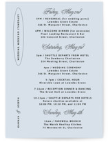 plans Wedding Weekend Itinerary Cards