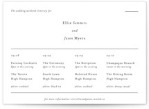 Grand Wedding Weekend Itinerary Cards