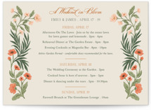 Garden Heirloom Grand Wedding Weekend Itinerary Cards