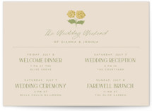 The Gallery Grand Wedding Weekend Itinerary Cards