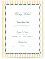 Curved Frame Grand Wedding Weekend Itinerary Cards