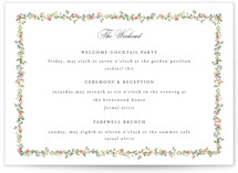 Monogramed Grand Wedding Weekend Itinerary Cards