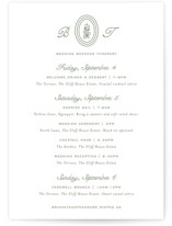 Court Grand Wedding Weekend Itinerary Cards