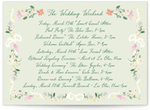 spring draped garland Grand Wedding Weekend Itinerary Cards