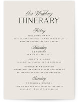 Galleria Grand Wedding Weekend Itinerary Cards