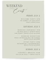 Scripted Initials Grand Wedding Weekend Itinerary Cards