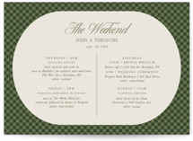 Literary Grand Wedding Weekend Itinerary Cards
