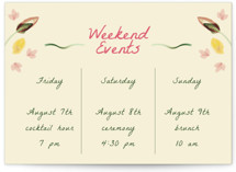 Romantic Tropical Wedding Grand Wedding Weekend Itinerary Cards
