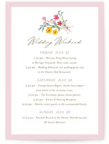 Wildflower Wreath Grand Wedding Weekend Itinerary Cards