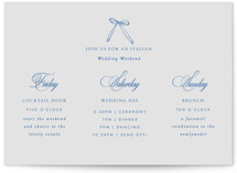 Amalfi Blue Grand Wedding Weekend Itinerary Cards