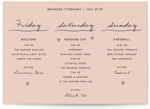 Ballpoint Suite Grand Wedding Weekend Itinerary Cards