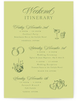 Carlyle Grand Wedding Weekend Itinerary Cards