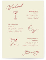 Elizabeth Grand Wedding Weekend Itinerary Cards