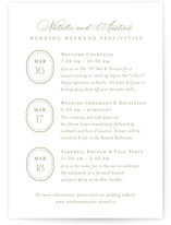 Calia Grand Wedding Weekend Itinerary Cards