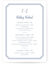 Deluxe Grand Wedding Weekend Itinerary Cards