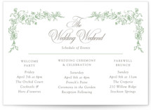 Romantic Garden Grand Wedding Weekend Itinerary Cards