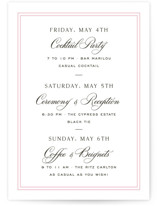 Nola Grand Wedding Weekend Itinerary Cards