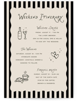 Lovers Grand Wedding Weekend Itinerary Cards