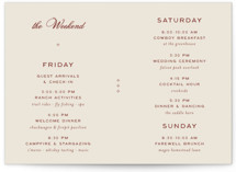 Rose Ink Grand Wedding Weekend Itinerary Cards