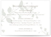 Autumnal Grand Wedding Weekend Itinerary Cards