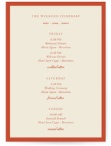 Borders Grand Wedding Weekend Itinerary Cards