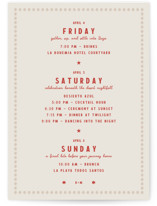 Coyota Grand Wedding Weekend Itinerary Cards