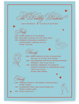 Vivid Grand Wedding Weekend Itinerary Cards