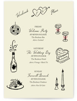 Vintage Lovers Grand Wedding Weekend Itinerary Cards