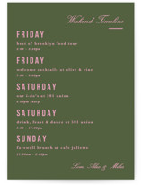 Bowery Grand Wedding Weekend Itinerary Cards
