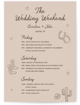 Desert Dreams Grand Wedding Weekend Itinerary Cards