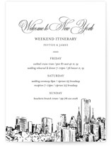 New York Skyline Grand Wedding Weekend Itinerary Cards