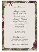 Verdant Grand Wedding Weekend Itinerary Cards