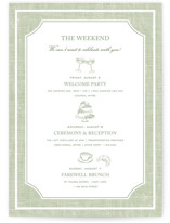 Summer Linen Petite Wedding Weekend Itinerary Cards
