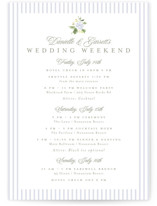 Ocean Point Petite Wedding Weekend Itinerary Cards