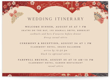 Japanese Textile Petite Wedding Weekend Itinerary Cards