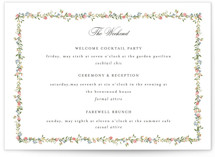 Monogramed Petite Wedding Weekend Itinerary Cards