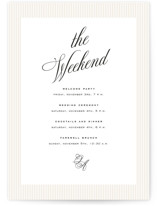 Modern Romance Petite Wedding Weekend Itinerary Cards