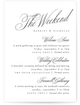 Written with love Petite Wedding Weekend Itinerary Cards