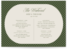 Literary Petite Wedding Weekend Itinerary Cards