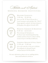Calia Petite Wedding Weekend Itinerary Cards