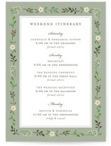 Greenery crest Petite Wedding Weekend Itinerary Cards