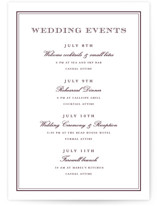 Engraved names Petite Wedding Weekend Itinerary Cards