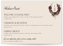 Romantics Petite Wedding Weekend Itinerary Cards