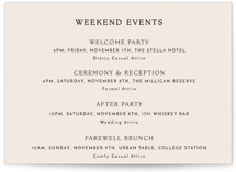 Classic Stripe Petite Wedding Weekend Itinerary Cards