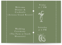 Vintage Garden Petite Wedding Weekend Itinerary Cards