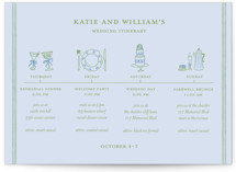 Hydrangea Vines Petite Wedding Weekend Itinerary Cards
