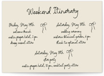 Inkwoven Petite Wedding Weekend Itinerary Cards